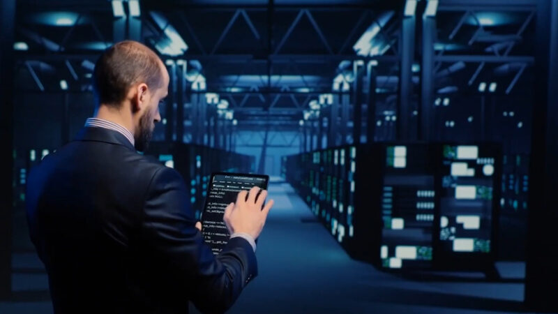 Man in Data Center