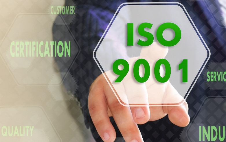 ISO 9001 certification logo, symbolizing quality management standards