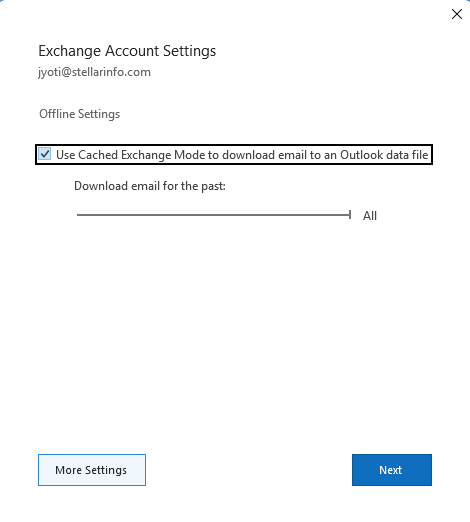 exchange account settings